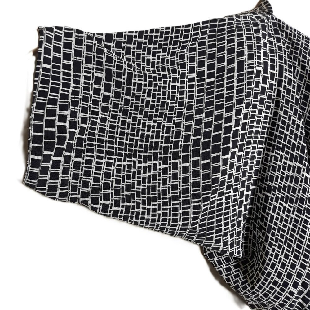Vince Boho Silk Kaftan Dress Geometric Print Large Chic Minimalist Scandi - Picture 4 of 10